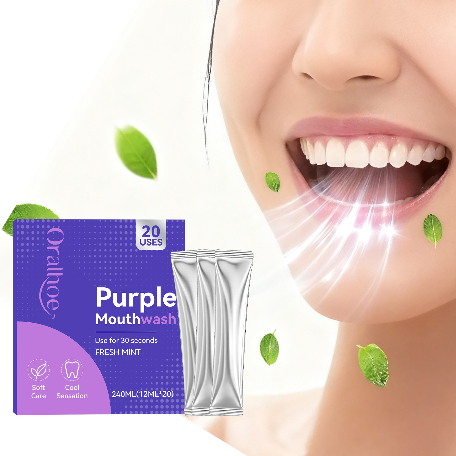 20 шт. Фиолетовый ополаскивате – обзор и цена Teeth Whitening Mouthwash